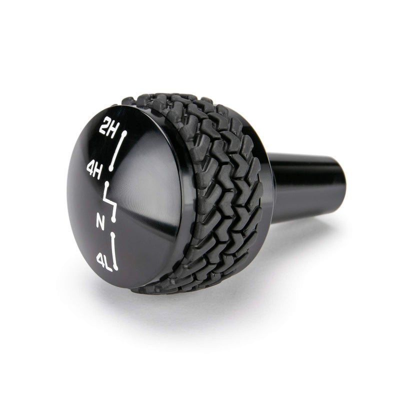 DV8 Offroad Replacement Shift Knob fits 2007-2018 Wrangler JK | 4WD Shifter | Billet Aluminum Construction | Rubber Tire Tread Grip - Image 4